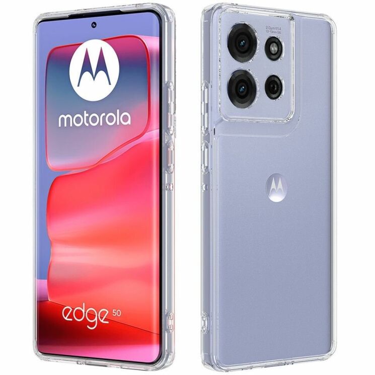 Защитный чехол Deexe Crystal Hybrid для Motorola Moto G75 - Transparent: фото 3 из 7