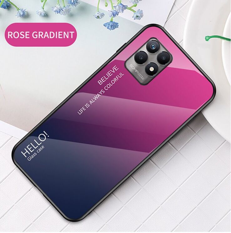 Защитный чехол Deexe Gradient Color для Realme 8i / Realme Narzo 50 - Rose: фото 2 из 9