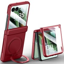 Защитный чехол Deexe Hinge Ring для Motorola Razr 60 Ultra - Red: фото 1 из 11