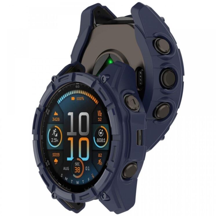 Защитный чехол Deexe Hollow Cover для Garmin Fenix 8 (51mm) - Midnight Blue: фото 2 из 3