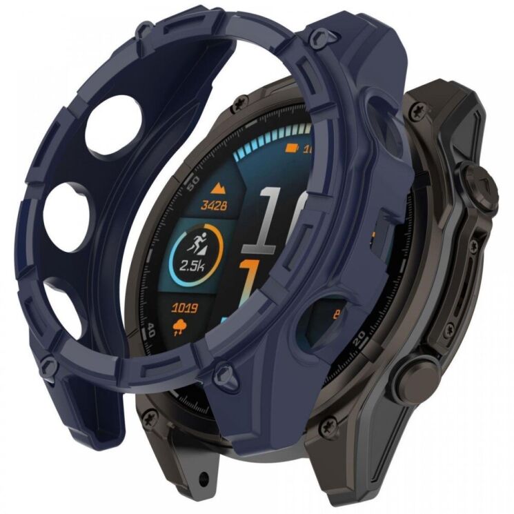 Защитный чехол Deexe Hollow Cover для Garmin Fenix 8 (51mm) - Midnight Blue: фото 1 из 3