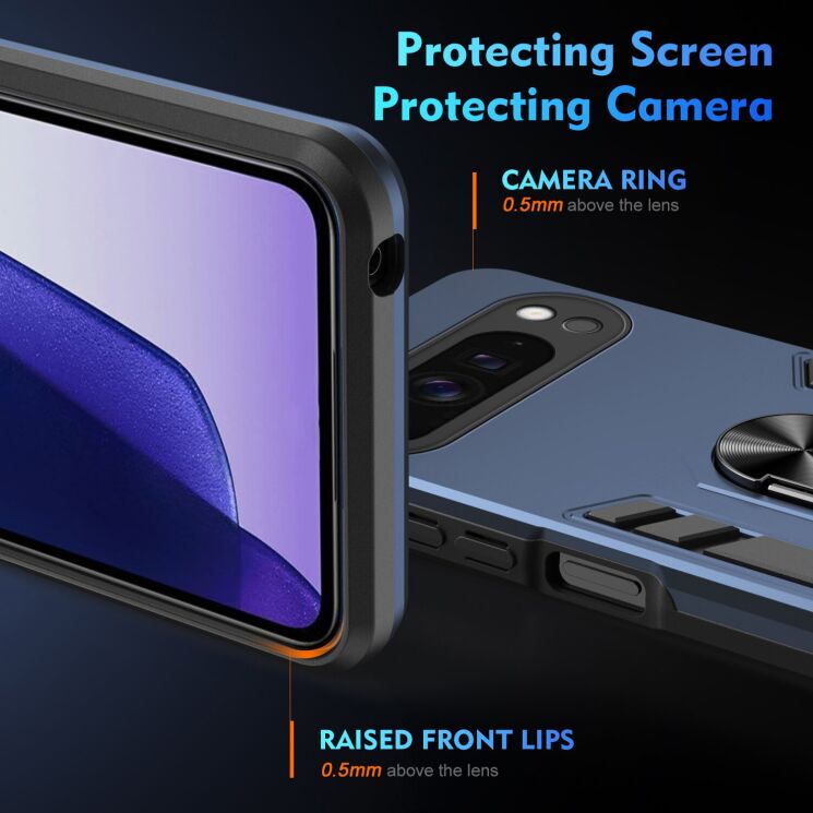 Захисний чохол Deexe Hybrid Shell для Google Pixel 9 Pro XL - Blue: фото 3 з 7