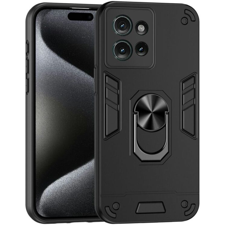 Защитный чехол Deexe Hybrid Shell для Motorola Edge 50 - Black: фото 1 из 7