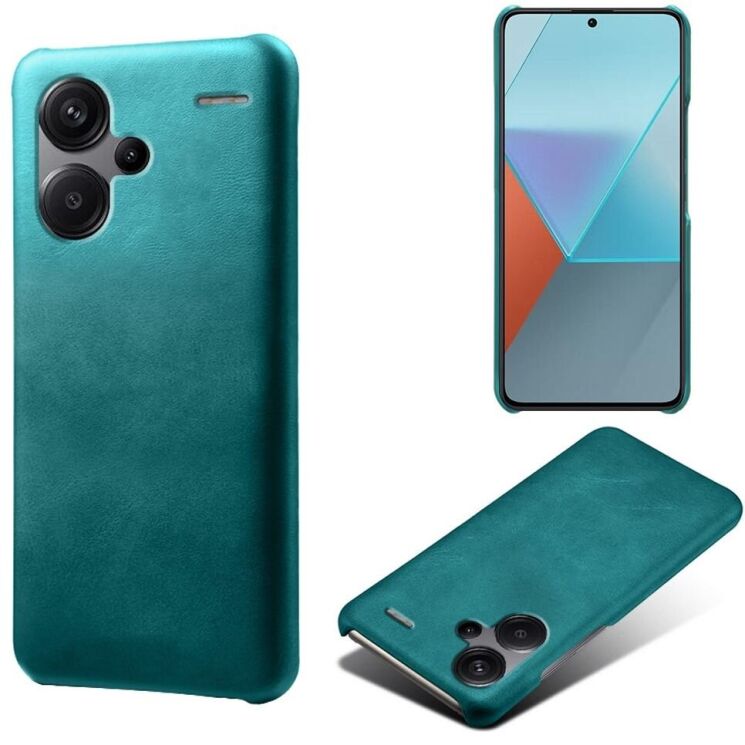 Защитный чехол Deexe Leather Back Cover для Xiaomi Redmi Note 13 Pro+ - Green: фото 1 из 4