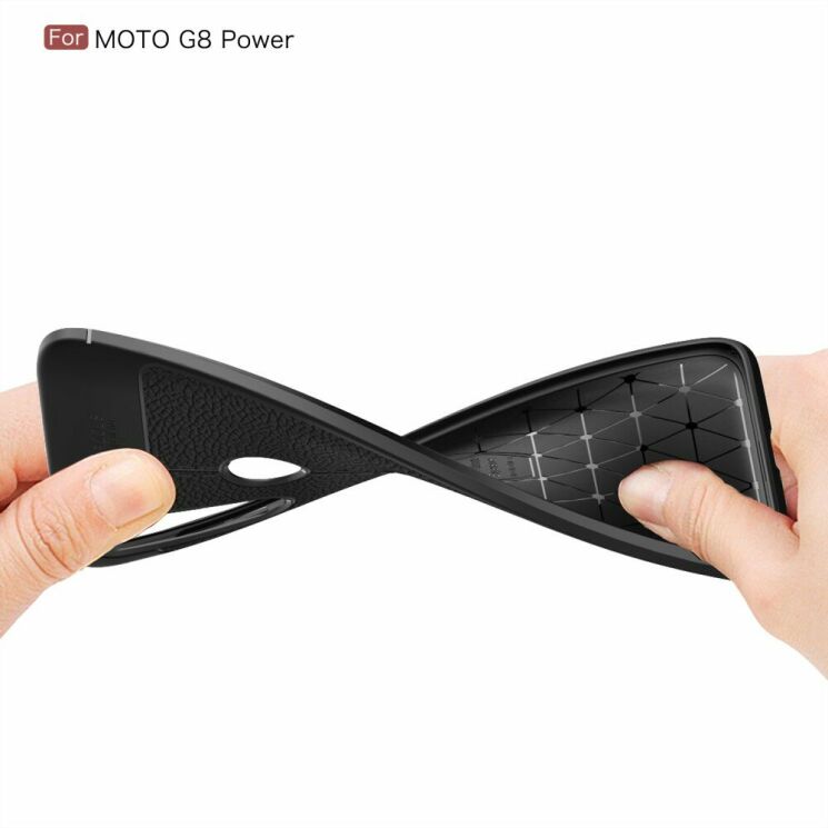 Защитный чехол Deexe Leather Cover для Motorola Moto G8 Power - Black: фото 12 из 14