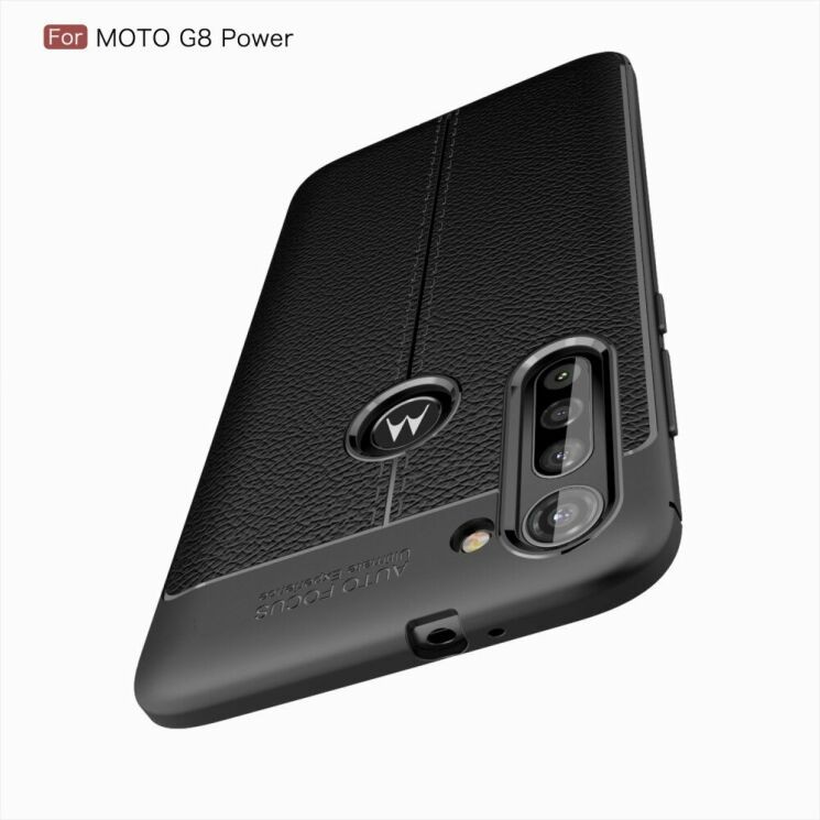 Защитный чехол Deexe Leather Cover для Motorola Moto G8 Power - Black: фото 7 из 14