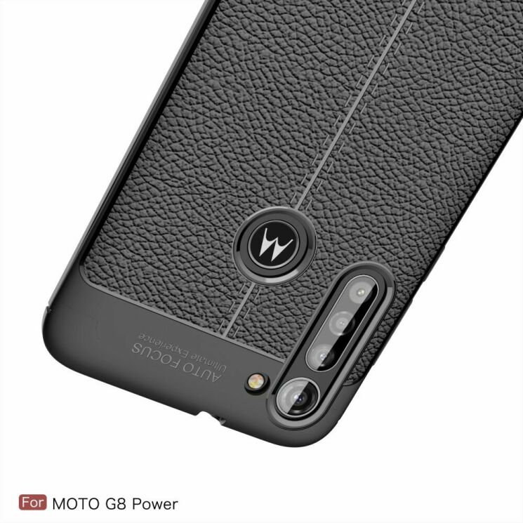 Защитный чехол Deexe Leather Cover для Motorola Moto G8 Power - Black: фото 8 из 14