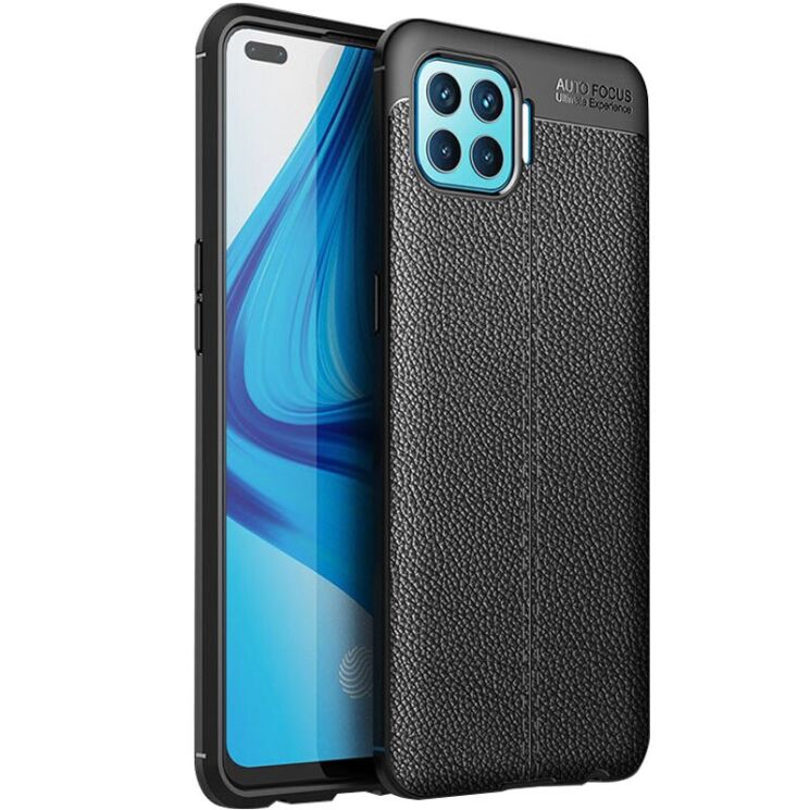 Захисний чохол Deexe Leather Cover для OPPO A73 - Black: фото 1 з 4