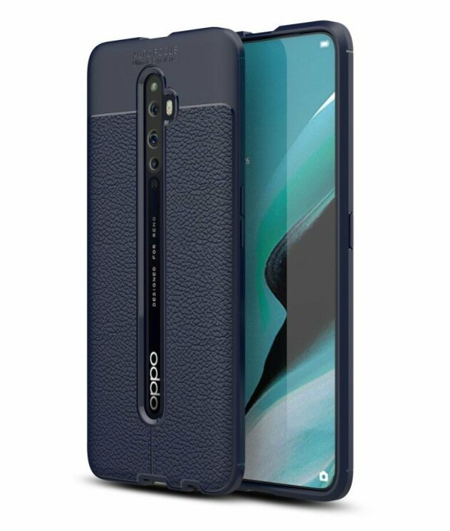 Защитный чехол Deexe Leather Cover для OPPO Reno 2Z - Blue: фото 1 из 9