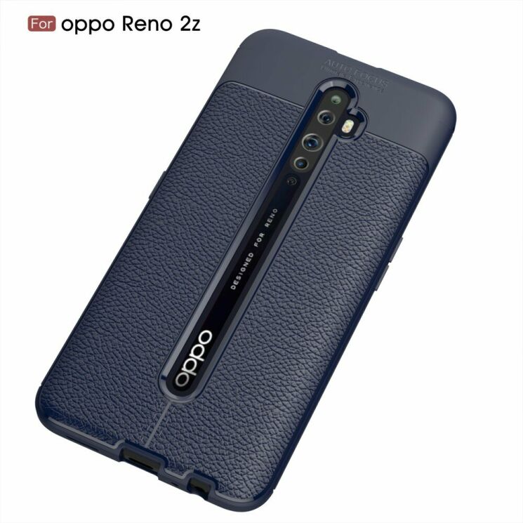 Защитный чехол Deexe Leather Cover для OPPO Reno 2Z - Blue: фото 2 из 9