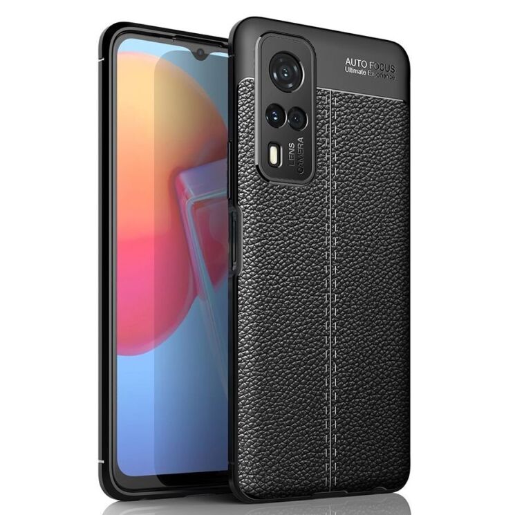 Защитный чехол Deexe Leather Cover для VIVO Y31 / Y53s - Black: фото 1 из 10