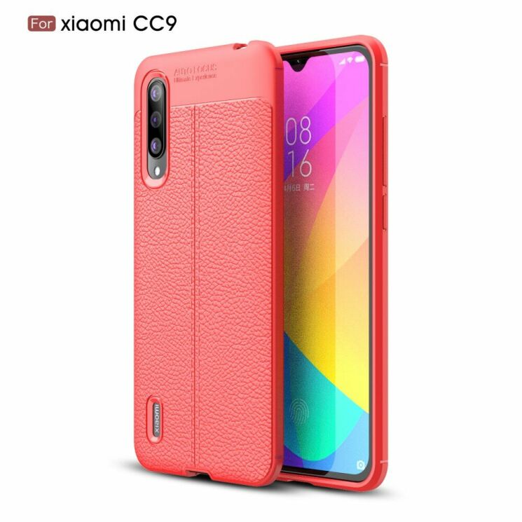 Защитный чехол Deexe Leather Cover для Xiaomi Mi CC9 / Mi 9 Lite - Red: фото 1 из 12