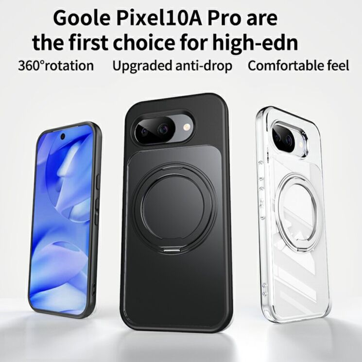 Защитный чехол Deexe Mag Stand для Google Pixel 10a - Black: фото 3 из 8