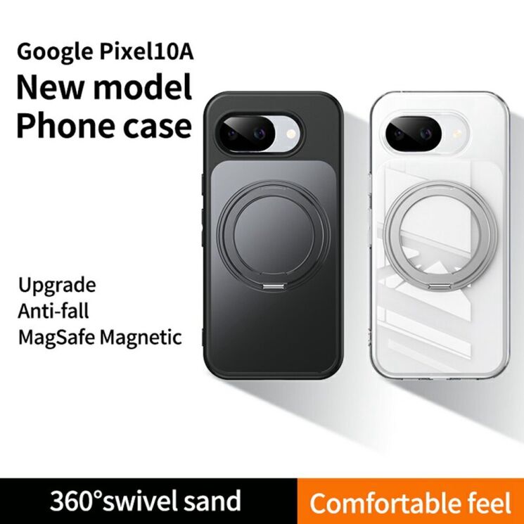 Защитный чехол Deexe Mag Stand для Google Pixel 10a - Black: фото 2 из 8