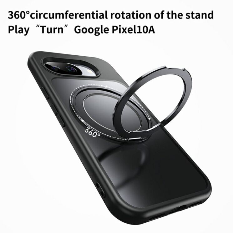 Защитный чехол Deexe Mag Stand для Google Pixel 10a - Black: фото 6 из 8