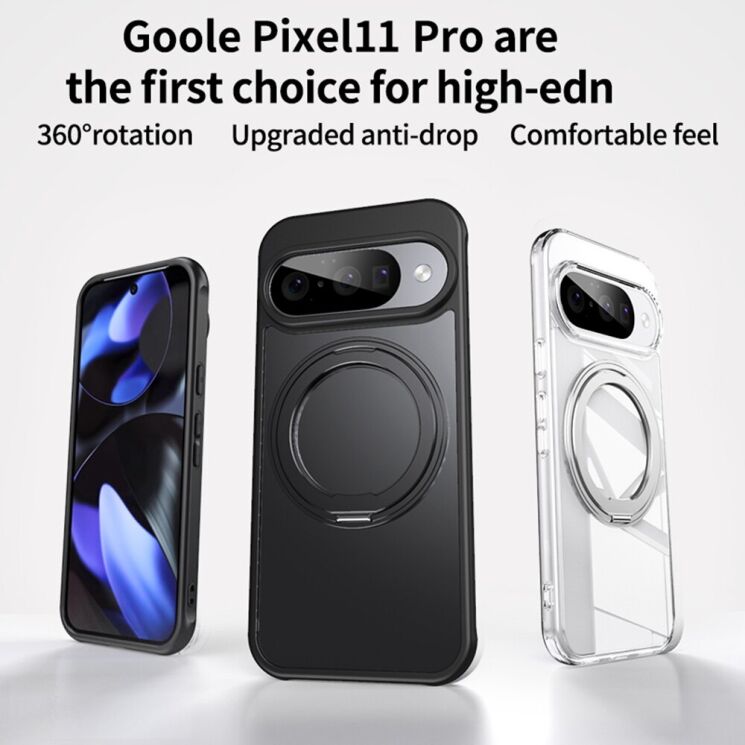 Защитный чехол Deexe Mag Stand для Google Pixel 11 / 11 Pro - Silver: фото 4 из 13