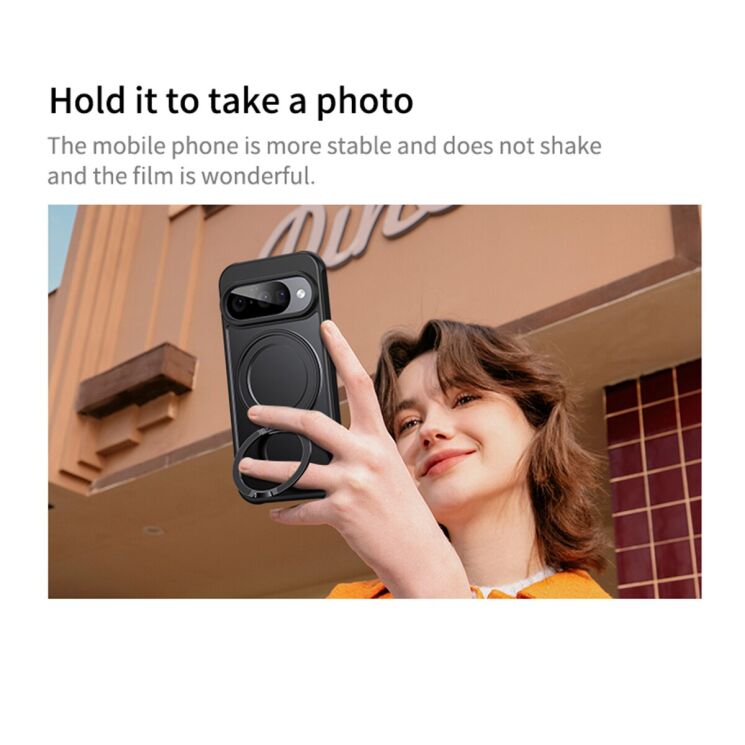 Защитный чехол Deexe Mag Stand для Google Pixel 11 / 11 Pro - Silver: фото 10 из 13