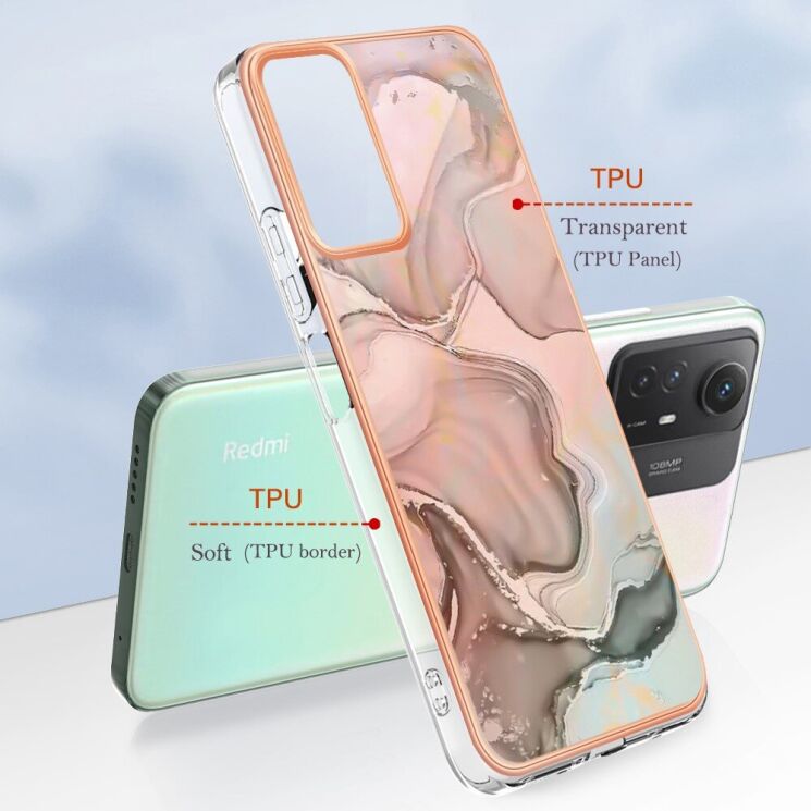 Защитный чехол Deexe Marble Case для Xiaomi Redmi Note 12S - Green: фото 5 из 7