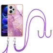 Защитный чехол Deexe Marble Case with Strap для Xiaomi Redmi Note 12 Pro+ - Light Purple (311859LV)