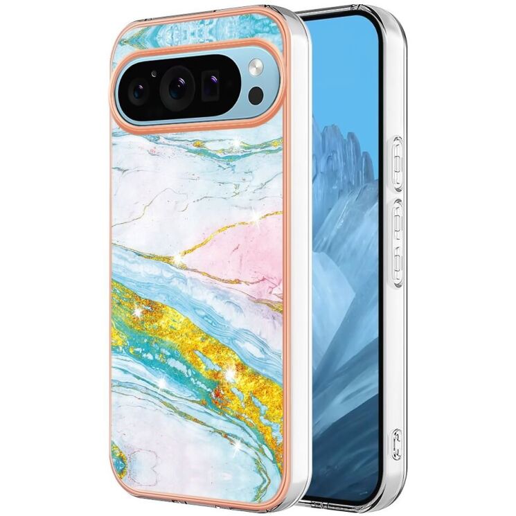 Защитный чехол Deexe Marble Style для Google Pixel 9 Pro XL - Light Green: фото 1 из 6