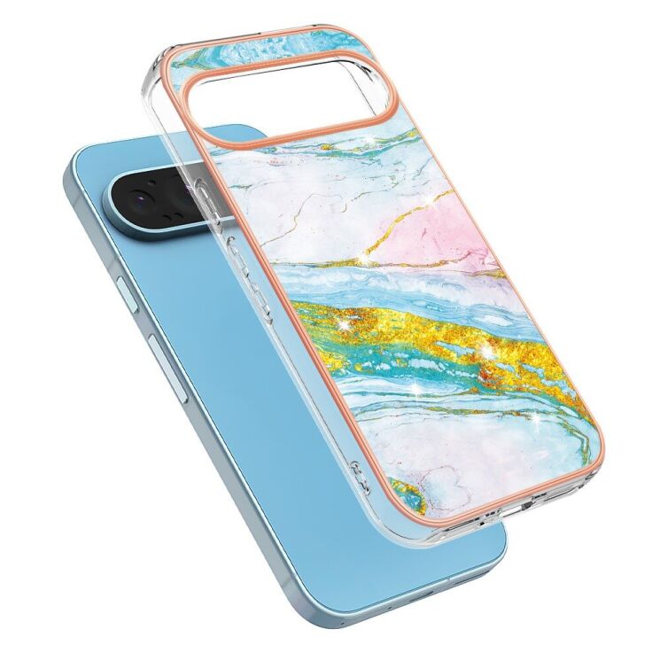 Защитный чехол Deexe Marble Style для Google Pixel 9 Pro XL - Light Green: фото 2 из 6