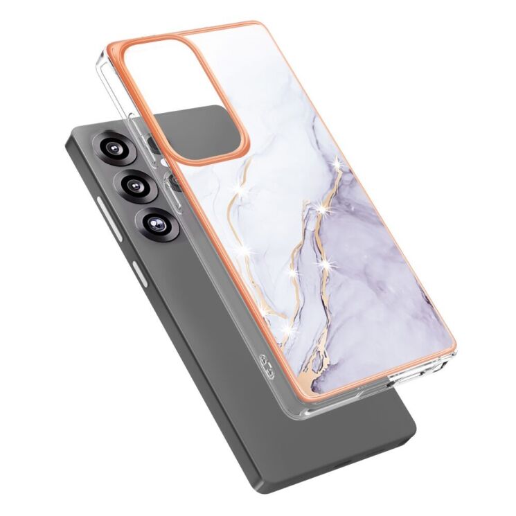 Защитный чехол Deexe Marble Style для Samsung Galaxy S25 Ultra (S938) - White: фото 2 из 6