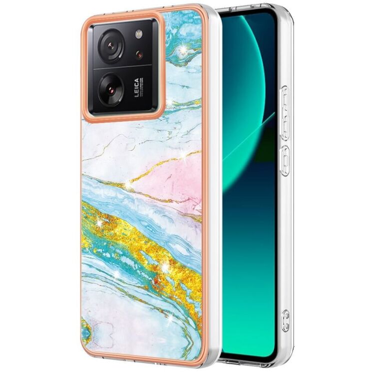 Защитный чехол Deexe Marble Style для Xiaomi 13T / 13T Pro - Light Green: фото 1 из 6