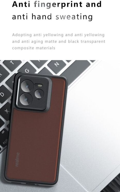 Защитный чехол Deexe Matte Skin для Realme GT 7 Pro - Black: фото 12 из 13