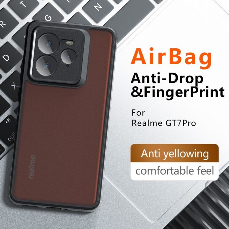 Защитный чехол Deexe Matte Skin для Realme GT 7 Pro - Black: фото 3 из 13
