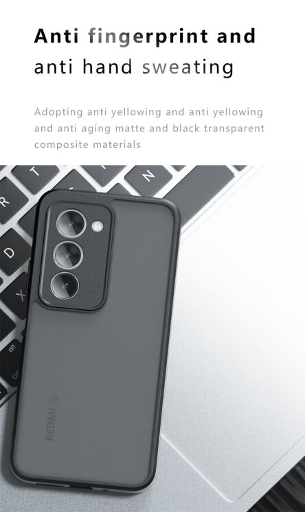 Защитный чехол Deexe Matte Skin для Xiaomi Redmi 15 - Black (390913B) Защитный чехол Deexe Matte Skin для Xiaomi Redmi 15 - Black: фото 4 из 14