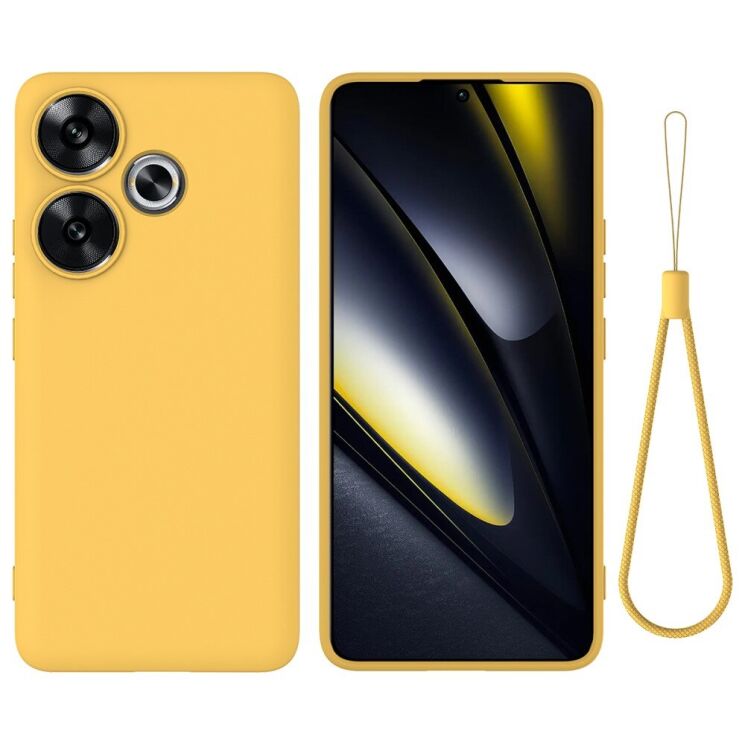 Защитный чехол Deexe Silicone Case для Xiaomi Poco F6 - Yellow: фото 1 из 8
