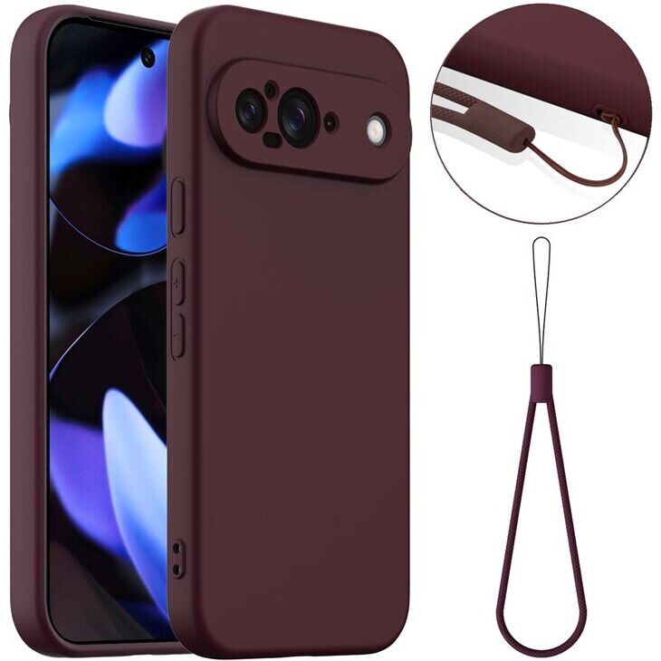 Защитный чехол Deexe Silicone Case with MagSafe для Google Pixel 9 - Wine Red: фото 1 из 9
