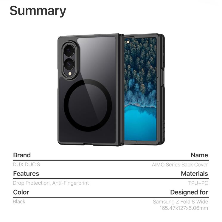 Защитный чехол DUX DUCIS Aimo Series Magnetic (FF) для Samsung Galaxy Fold 8 - Black (424504B) Защитный чехол DUX DUCIS Aimo Series Magnetic (FF) для Samsung Galaxy Fold 8 - Black: фото 11 из 11
