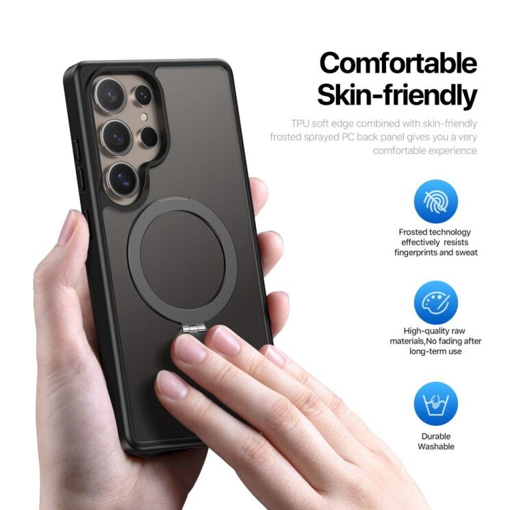 Защитный чехол DUX DUCIS Yind Series Stand для Samsung Galaxy S25 Ultra (S938) - Black: фото 6 из 10