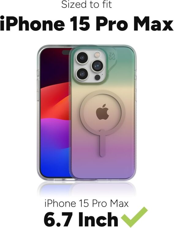 Захисний чохол Gear4 Milan Snap with Magsafe для Apple iPhone 15 Pro Max (702312346 / 702312659) - Iridescent: фото 15 з 19