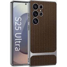 Защитный чехол GKK Woven Pattern для Samsung Galaxy S25 Ultra (S938) - Coffee: фото 1 из 9