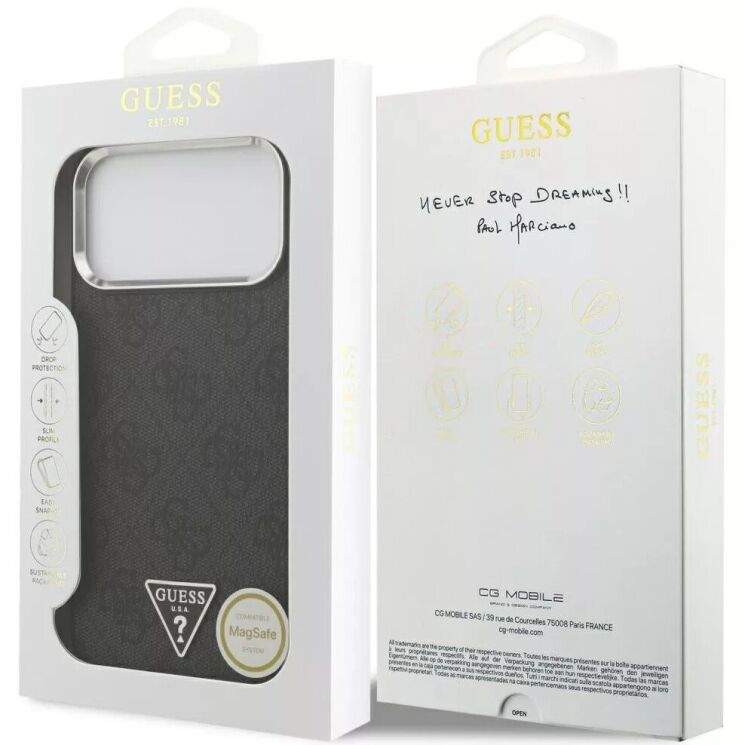 Захисний чохол Guess 4G Triangle Logo MagSafe для iPhone 18 Pro Max / 17 Pro Max (srebrny GUHMP18XP4TSRCMK) - Black / Silver: фото 7 з 7