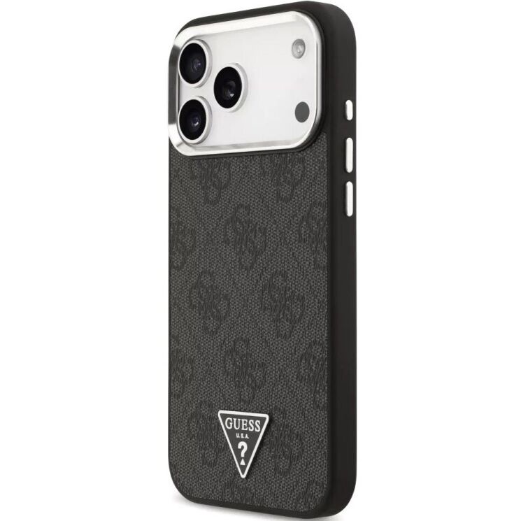 Захисний чохол Guess 4G Triangle Logo MagSafe для iPhone 18 Pro Max / 17 Pro Max (srebrny GUHMP18XP4TSRCMK) - Black / Silver: фото 4 з 7
