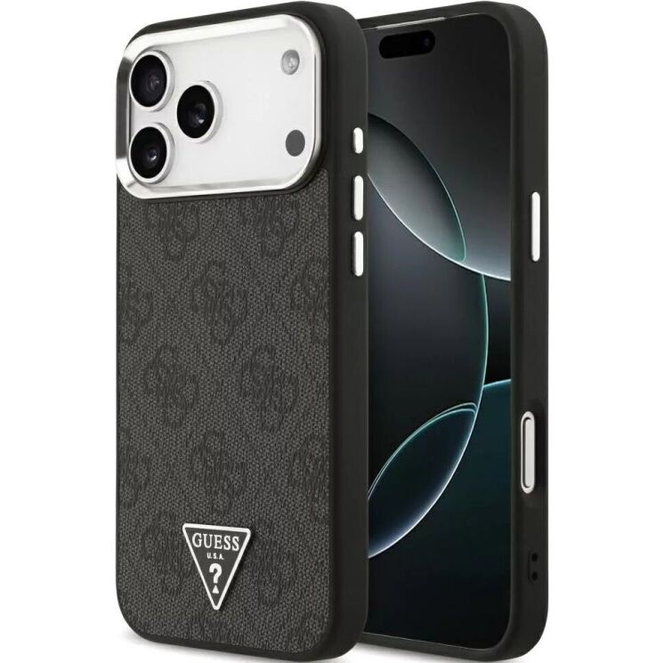 Захисний чохол Guess 4G Triangle Logo MagSafe для iPhone 18 Pro Max / 17 Pro Max (srebrny GUHMP18XP4TSRCMK) - Black / Silver: фото 1 з 7
