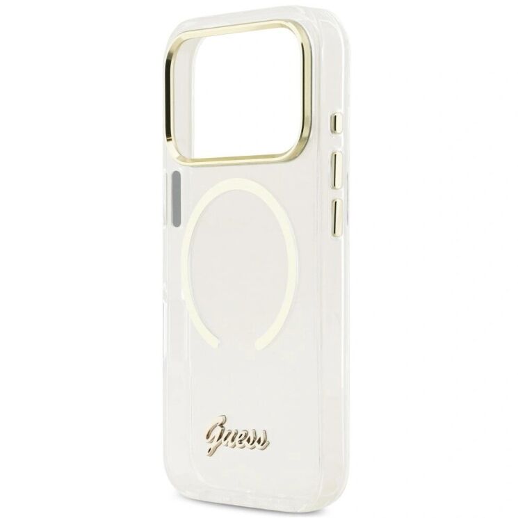 Защитный чехол Guess IML Script Metal MagSafe для iPhone 17 Pro Max (GUHMP17X5HTCSMST) - Transparent: фото 6 из 9