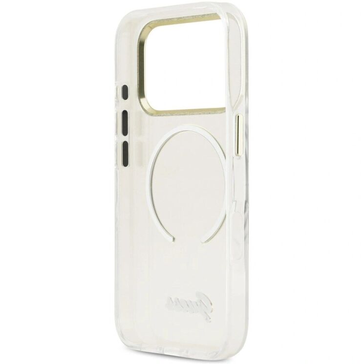Защитный чехол Guess IML Script Metal MagSafe для iPhone 17 Pro Max (GUHMP17X5HTCSMST) - Transparent: фото 7 из 9
