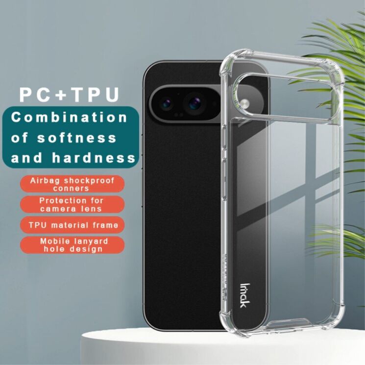Защитный чехол IMAK Space Shield для Google Pixel 9 / 9 Pro - Transparent: фото 5 из 10