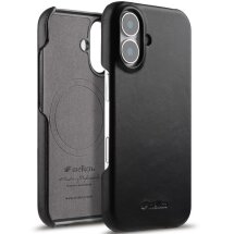 Защитный чехол MELKCO Leather Back Cover (with MagSafe Support) для Apple iPhone 16 - Black: фото 1 из 5