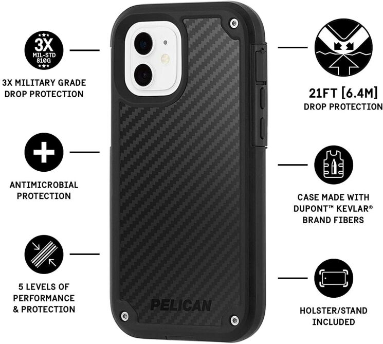 Защитный чехол Pelican Shield для Apple iPhone 12 mini - Black: фото 7 из 8