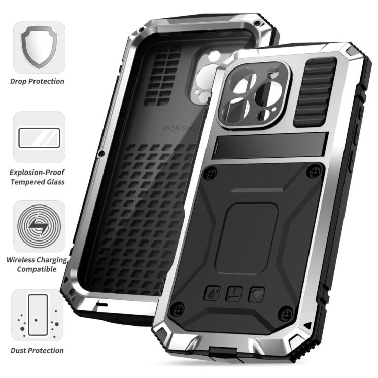 Защитный чехол R-JUST Military для Apple iPhone 16 Pro - Black: фото 9 из 9