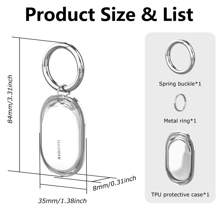 Защитный чехол Reframe Crystal Beacon для Xiaomi Tag - Transparent: фото 10 из 10