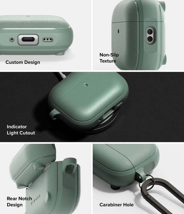 Защитный чехол Ringke Onyx Magnetic (FH) для AirPods Pro 3 (8800328818590) - Mint (390179M) Защитный чехол Ringke Onyx Magnetic (FH) для AirPods Pro 3 (8800328818590) - Mint: фото 9 из 13