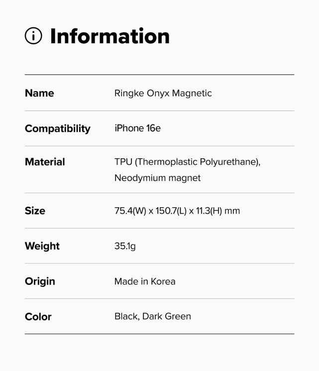 Захисний чохол Ringke Onyx Magnetic (FP) для Apple iPhone 16e (8800293852780) - Dark Green: фото 11 з 11