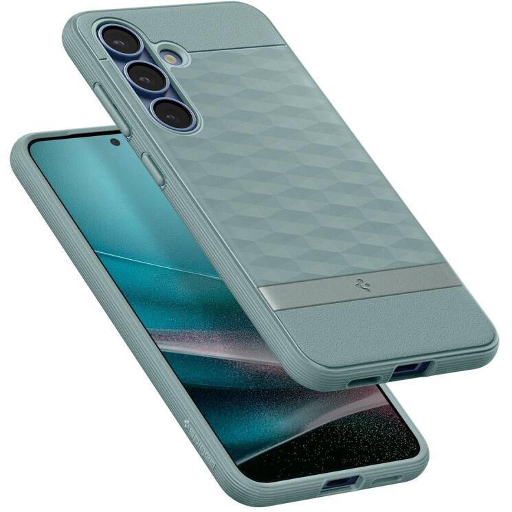 Защитный чехол Spigen (SGP) Caseology Parallax (MagFit) by Spigen для Samsung Galaxy S25 Plus (S936) ACS09060 - Sage Green: фото 4 из 18