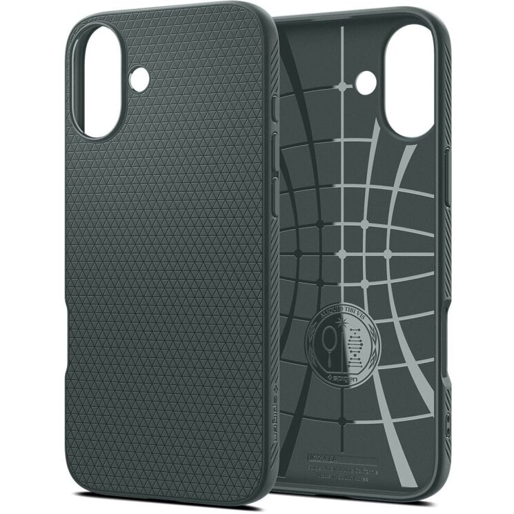 Защитный чехол Spigen (SGP) Liquid Air для Apple iPhone 16 - Abyss Green: фото 1 из 16